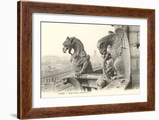 Gargoyles at Notre Dame, Paris-null-Framed Art Print