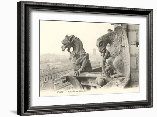 Gargoyles at Notre Dame, Paris-null-Framed Art Print