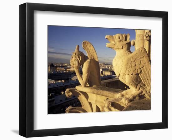 Gargoyles of the Notre Dame Cathedral, Paris, France-David Barnes-Framed Photographic Print