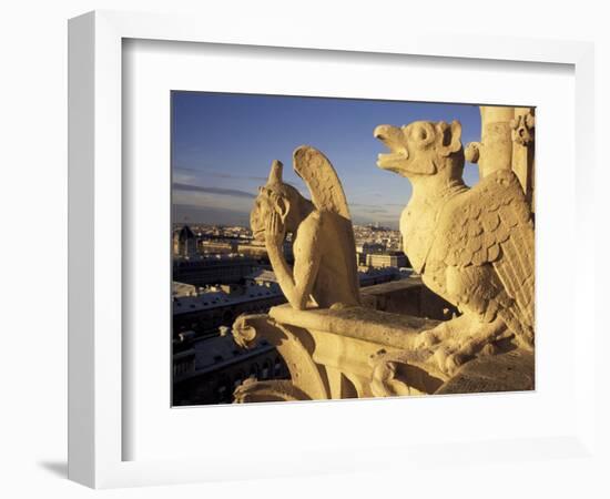 Gargoyles of the Notre Dame Cathedral, Paris, France-David Barnes-Framed Photographic Print