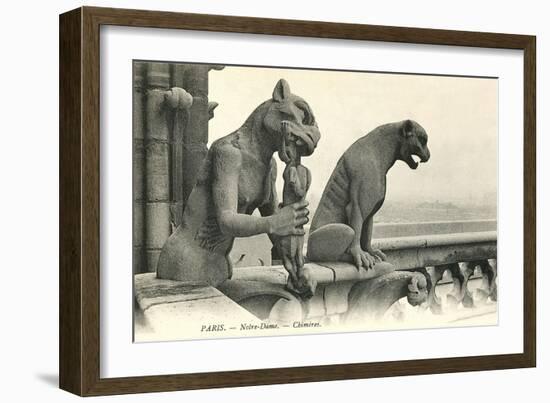 Gargoyles on Notre Dame-null-Framed Art Print