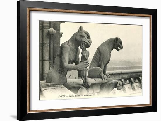 Gargoyles on Notre Dame-null-Framed Art Print