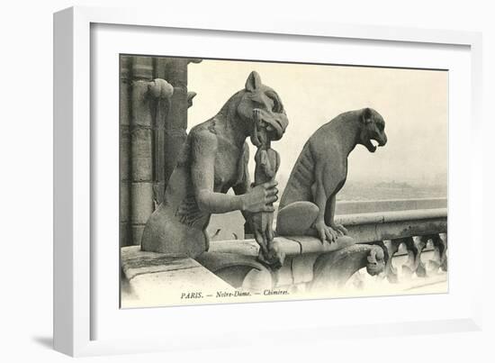 Gargoyles on Notre Dame-null-Framed Art Print