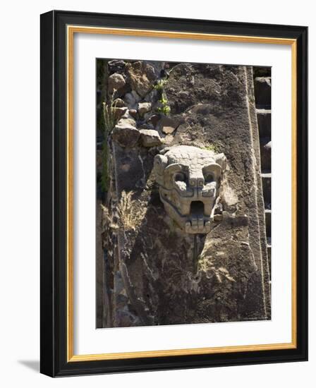 Gargoyles on the Temple of Quetzalcoati, Teotihuacan, Unesco World Heritage Site, Mexico-R H Productions-Framed Photographic Print