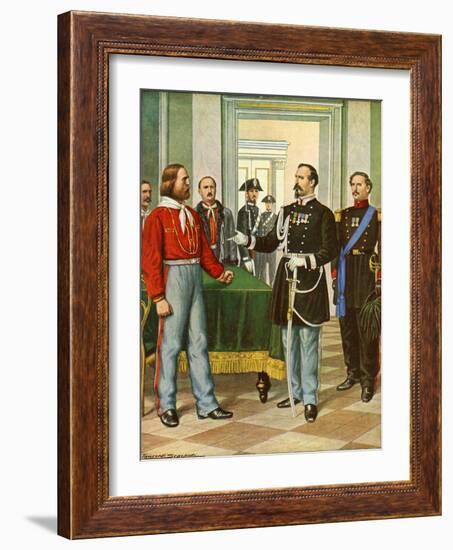 Garibaldi and General La Marmora-Tancredi Scarpelli-Framed Giclee Print