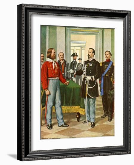 Garibaldi and General La Marmora-Tancredi Scarpelli-Framed Giclee Print