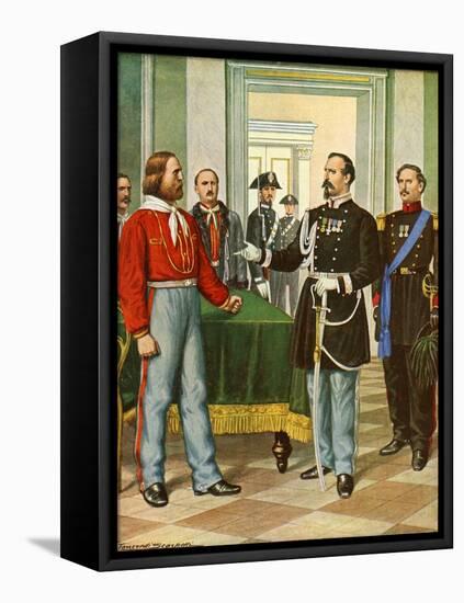 Garibaldi and General La Marmora-Tancredi Scarpelli-Framed Premier Image Canvas