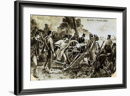 Garibaldi at Mentana, 1867-Quinto Cenni-Framed Giclee Print