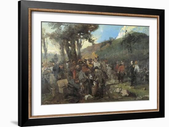 Garibaldi Wounded in Aspromontei-Girolamo Induno-Framed Giclee Print