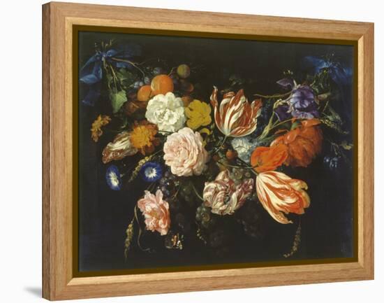 Garland of Flowers and Fruits, First Half of 17th Century-Jan Davidsz. de Heem-Framed Premier Image Canvas