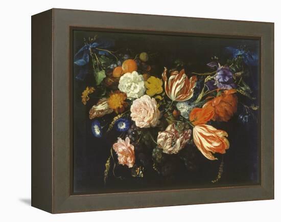 Garland of Flowers and Fruits, First Half of 17th Century-Jan Davidsz. de Heem-Framed Premier Image Canvas