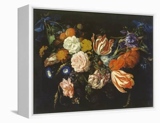 Garland of Flowers and Fruits, First Half of 17th Century-Jan Davidsz. de Heem-Framed Premier Image Canvas