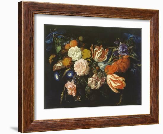 Garland of Flowers and Fruits, First Half of 17th Century-Jan Davidsz. de Heem-Framed Giclee Print