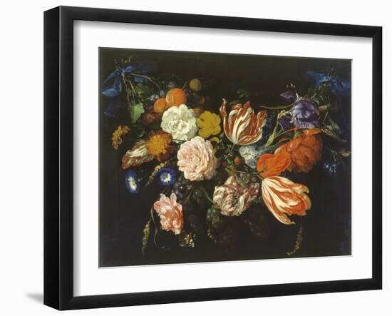 Garland of Flowers and Fruits, First Half of 17th Century-Jan Davidsz. de Heem-Framed Giclee Print