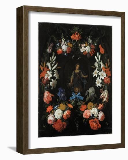 Garland of Flowers, Ca 1675-Abraham Mignon-Framed Giclee Print