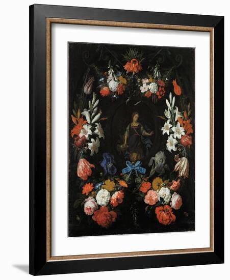 Garland of Flowers, Ca 1675-Abraham Mignon-Framed Giclee Print