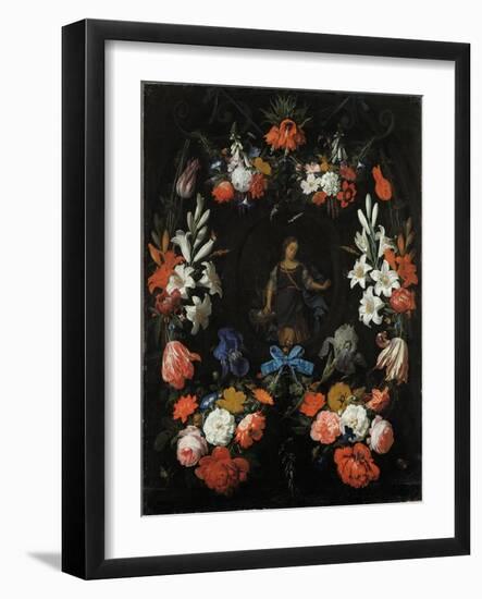 Garland of Flowers, Ca 1675-Abraham Mignon-Framed Giclee Print