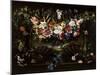 Garland of Flowers with Landscape, 1652-Juan De Arellano-Mounted Giclee Print