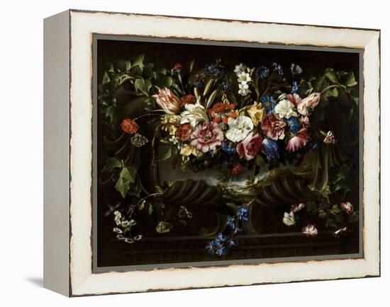 Garland of Flowers with Landscape, 1652-Juan De Arellano-Framed Premier Image Canvas