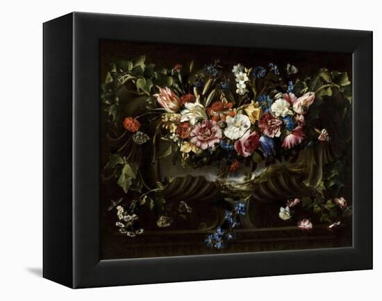 Garland of Flowers with Landscape, 1652-Juan De Arellano-Framed Premier Image Canvas