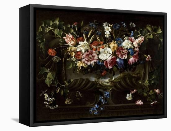 Garland of Flowers with Landscape, 1652-Juan De Arellano-Framed Premier Image Canvas