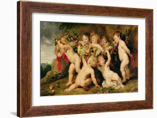 Garland of Fruit, circa 1615-17-Peter Paul Rubens-Framed Giclee Print