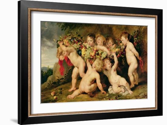 Garland of Fruit, circa 1615-17-Peter Paul Rubens-Framed Giclee Print