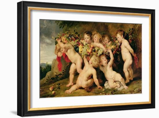 Garland of Fruit, circa 1615-17-Peter Paul Rubens-Framed Giclee Print