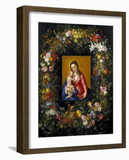 Garland with the Virgin and Child, Ca. 1621-Jan Brueghel the Elder-Framed Giclee Print