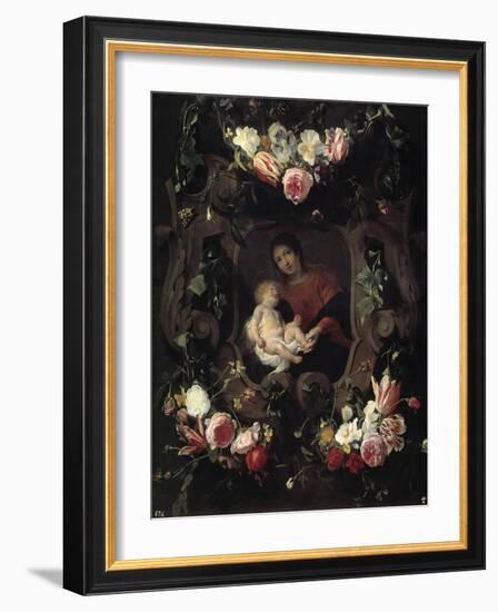 Garland with the Virgin and Child-Daniel Seghers-Framed Giclee Print