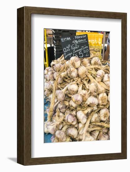 Garlic in outdoor market, Nice, Cote d'Azur, France-Jim Engelbrecht-Framed Photographic Print