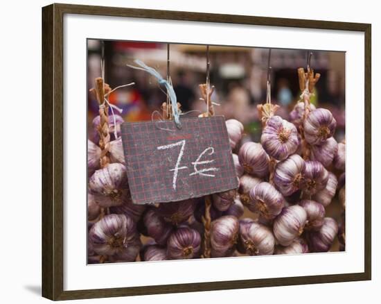 Garlic on Sale at a Market in Tours, Indre-Et-Loire, Centre, France, Europe-Julian Elliott-Framed Photographic Print