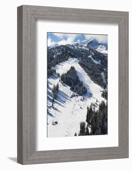 Garmisch-Partenkirchen, Hausberg, Kreuzwankl, Kreuzwanklbahn, Ski Slope-Frank Fleischmann-Framed Photographic Print