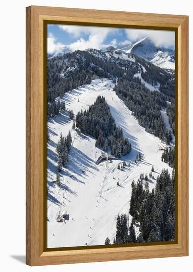 Garmisch-Partenkirchen, Hausberg, Kreuzwankl, Kreuzwanklbahn, Ski Slope-Frank Fleischmann-Framed Premier Image Canvas