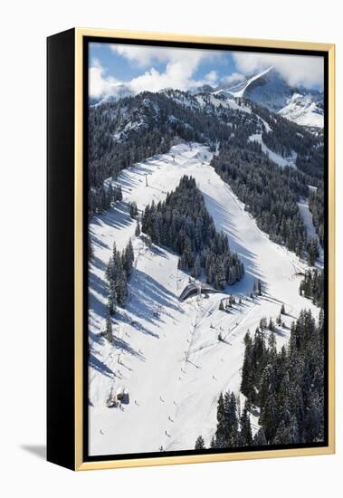 Garmisch-Partenkirchen, Hausberg, Kreuzwankl, Kreuzwanklbahn, Ski Slope-Frank Fleischmann-Framed Premier Image Canvas