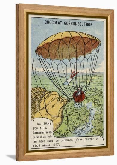 Garnerin Descending from a Balloon by Parachute, 1797-null-Framed Premier Image Canvas