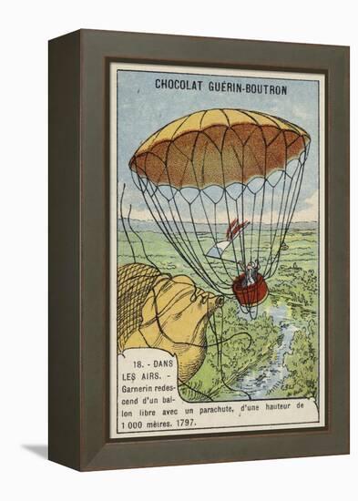 Garnerin Descending from a Balloon by Parachute, 1797-null-Framed Premier Image Canvas