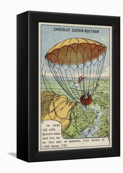 Garnerin Descending from a Balloon by Parachute, 1797-null-Framed Premier Image Canvas