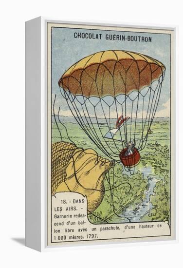 Garnerin Descending from a Balloon by Parachute, 1797-null-Framed Premier Image Canvas