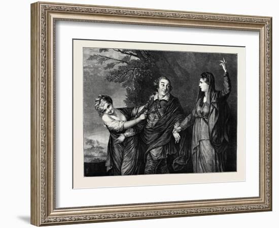 Garrick Between Tragedy and Comedy-Sir Joshua Reynolds-Framed Giclee Print