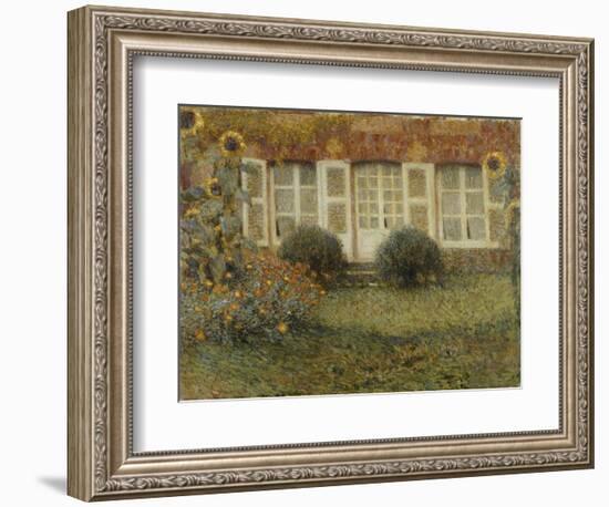 Gartenhaus Und Sonnenblumen-Henri Eugene Augustin Le Sidaner-Framed Giclee Print