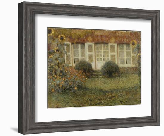 Gartenhaus Und Sonnenblumen-Henri Eugene Augustin Le Sidaner-Framed Giclee Print