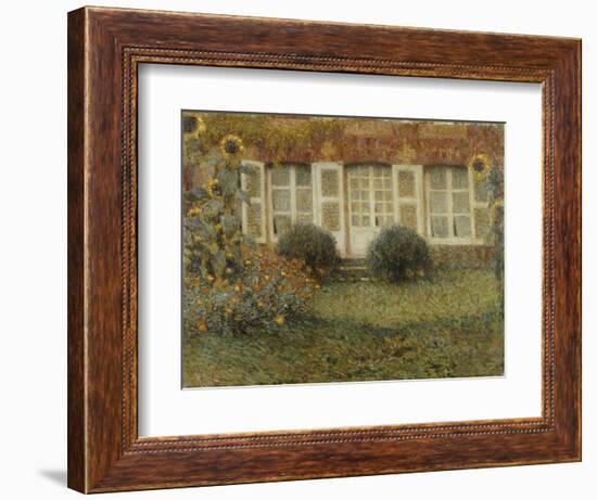 Gartenhaus Und Sonnenblumen-Henri Eugene Augustin Le Sidaner-Framed Giclee Print