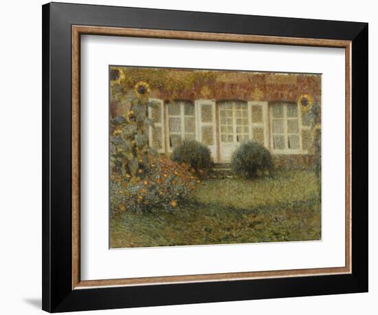 Gartenhaus Und Sonnenblumen-Henri Eugene Augustin Le Sidaner-Framed Giclee Print