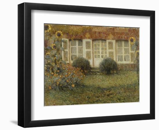 Gartenhaus Und Sonnenblumen-Henri Eugene Augustin Le Sidaner-Framed Giclee Print
