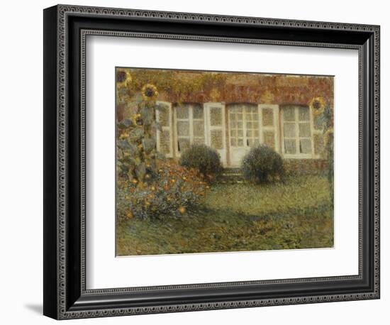 Gartenhaus Und Sonnenblumen-Henri Eugene Augustin Le Sidaner-Framed Giclee Print