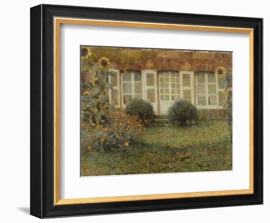 Gartenhaus Und Sonnenblumen-Henri Eugene Augustin Le Sidaner-Framed Giclee Print