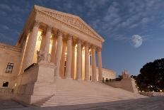 A Night Shot of the Front of the US Supreme Court in Washington, Dc.-Gary Blakeley-Photographic Print