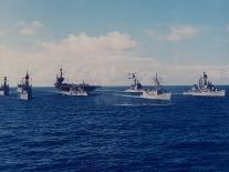 US Battle Group America Led by Aircraft Carrier in Red Sea, Deploying in Desert Shield Gulf Crisis-Gary Rice-Framed Premium Photographic Print