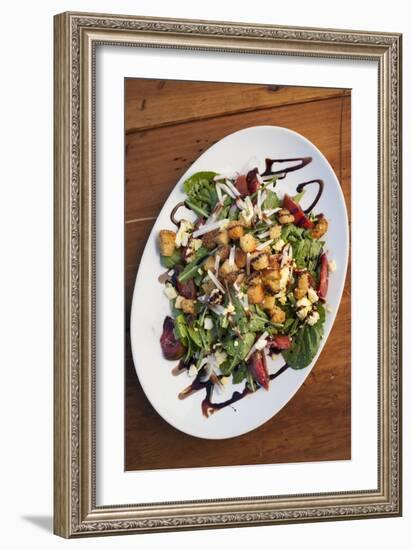 Gary's Green Salad At A Farm To Table Dinner In Sierraville Valley, California-Shea Evans-Framed Photographic Print